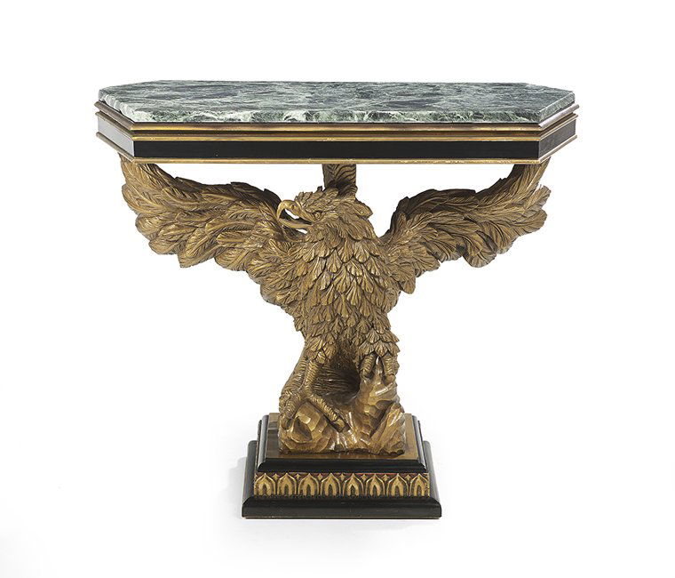 Regency-Style Marble-Top "Eagle" Console Table (1 of 1)