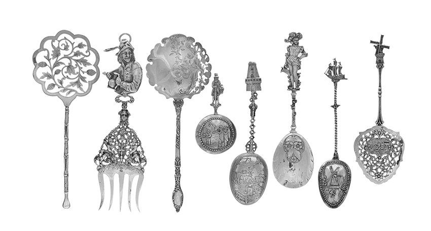 Eight Dutch and Other Silver Serving Pieces (1 of 1)