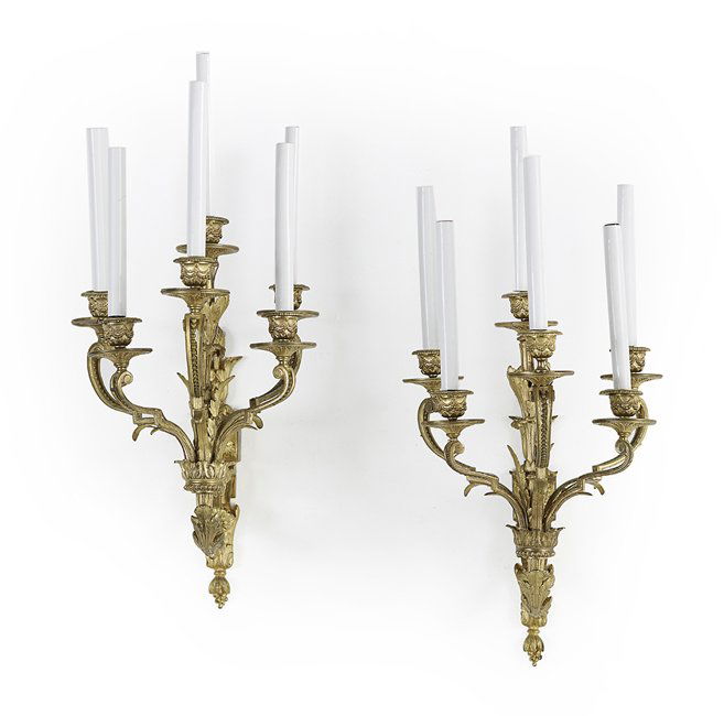 Pair of French Gilt-Bronze Sconces (1 of 1)