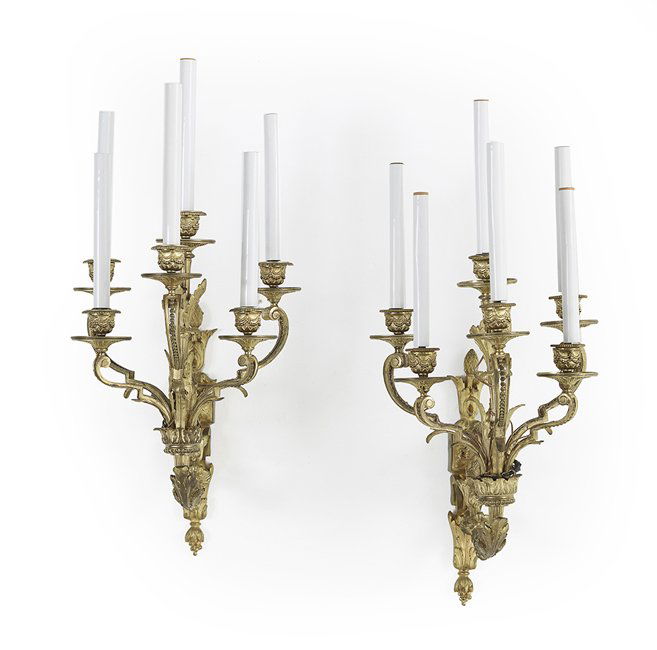 Pair of French Gilt-Bronze Sconces (1 of 1)