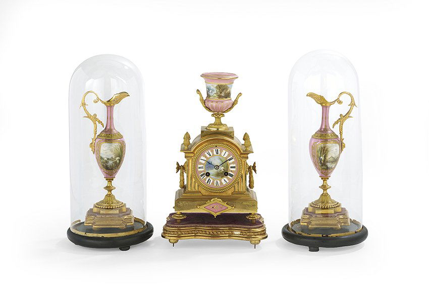 Napoleon III Three-Piece Clock Set (1 of 1)