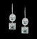 Pair of Silver, Aquamarine and Diamond Earrings
