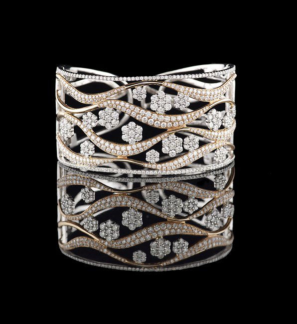14 Kt. White/Rose Gold and Diamond Cuff Bracelet (1 of 1)