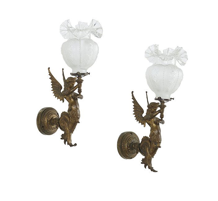 Pair of Renaissance Revival Figural Sconces (1 of 1)