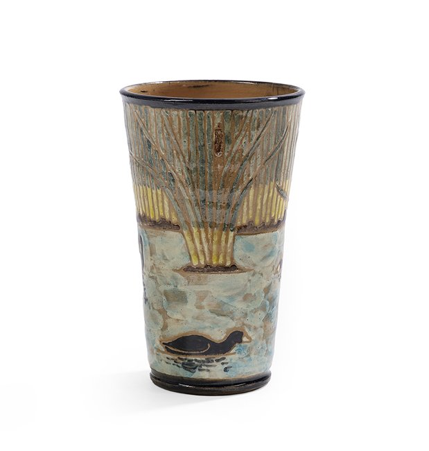 Shearwater Pottery "Marsh Scene" Vase (1 of 3)