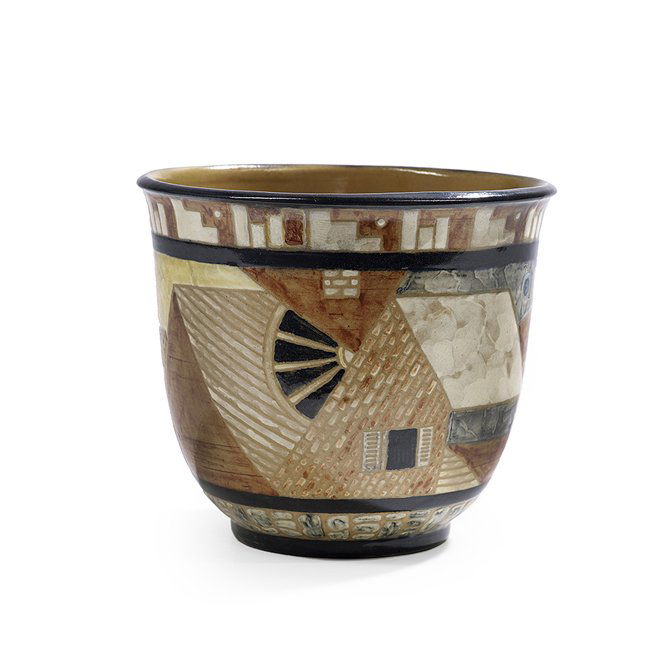 Shearwater Pottery "Rooftops" Jardiniere (1 of 3)