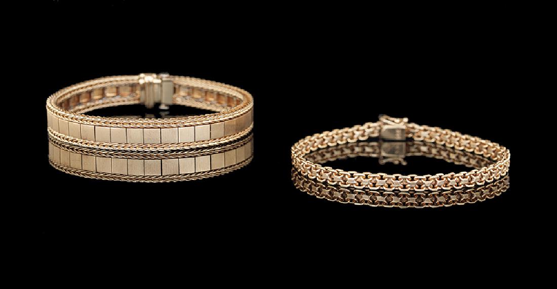 Two 14 Kt. Gold Bracelets (1 of 2)