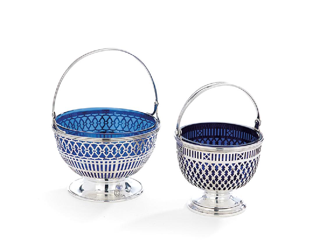 Two Georgian-Style Sterling Silver Sugar Baskets (1 of 1)
