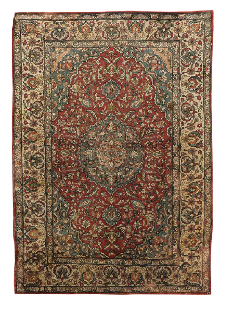 Semi-Antique Turkish Silk Carpet (1 of 1)