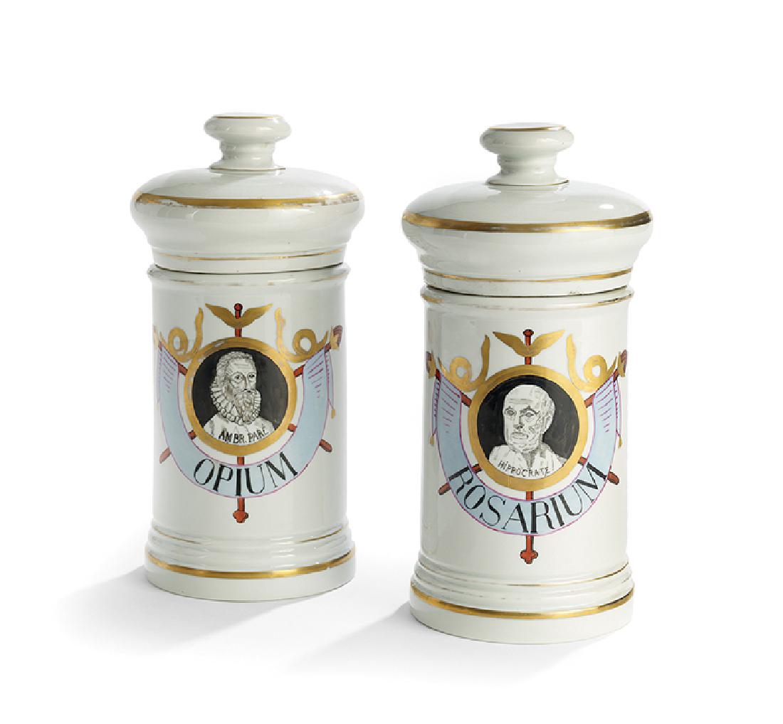 Pair of French Porcelain Apothecary Jars (1 of 1)