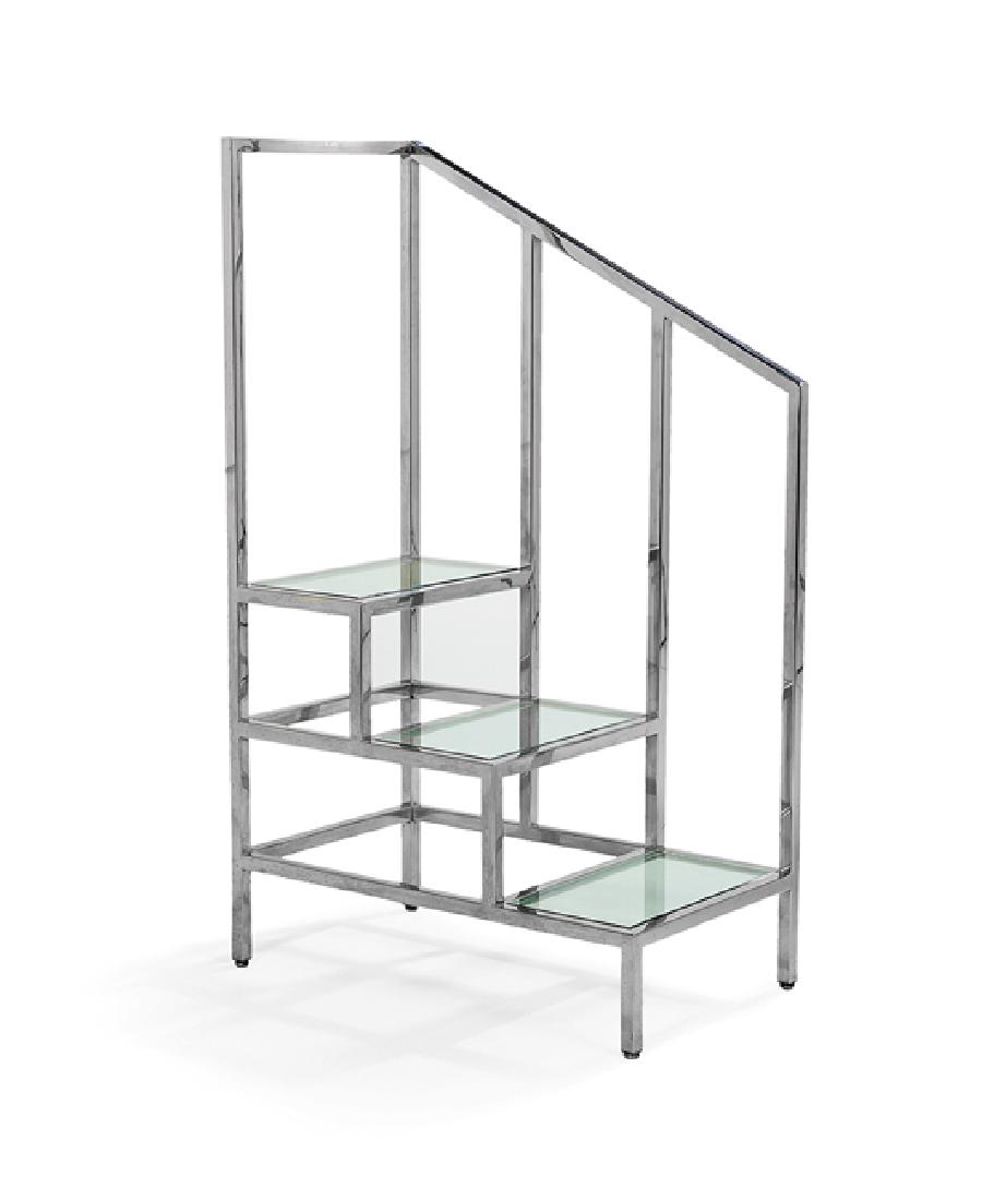 Mid-Century Modern Chrome and Glass Library Steps (1 of 1)