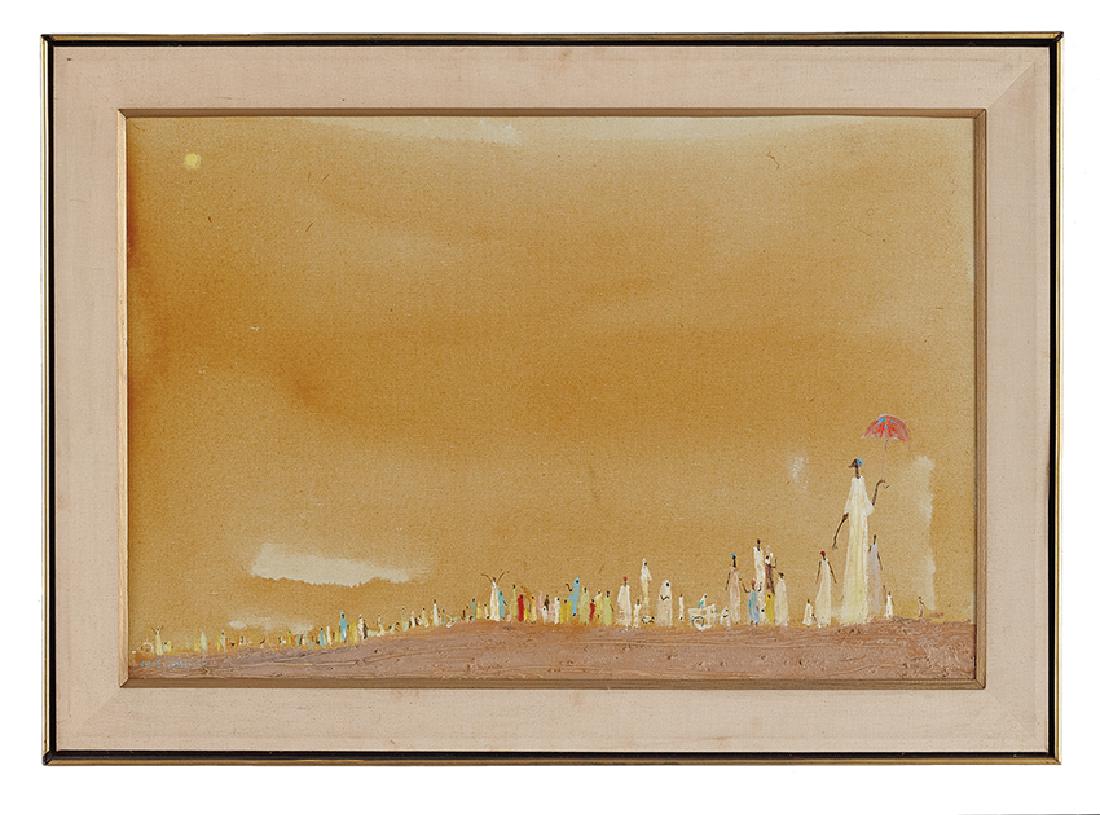 Alvin Hollingsworth (American, 1928-2000): Alvin Hollingsworth (American, 1928-2000), "Prophet Amarillo", oil and acrylic on canvas, signed lower left, titled en verso, 24" x 36". Framed.