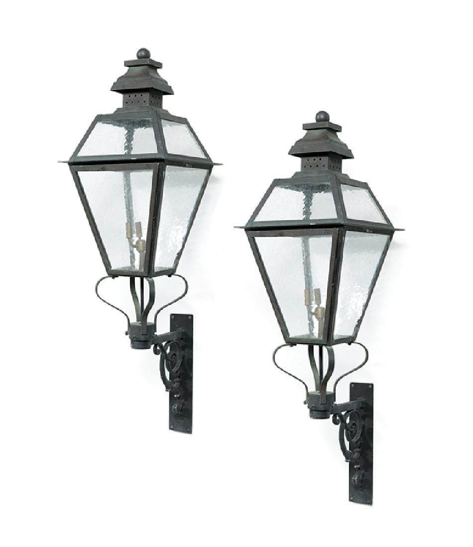 Pair of American Copper Architectural Lanterns (1 of 1)