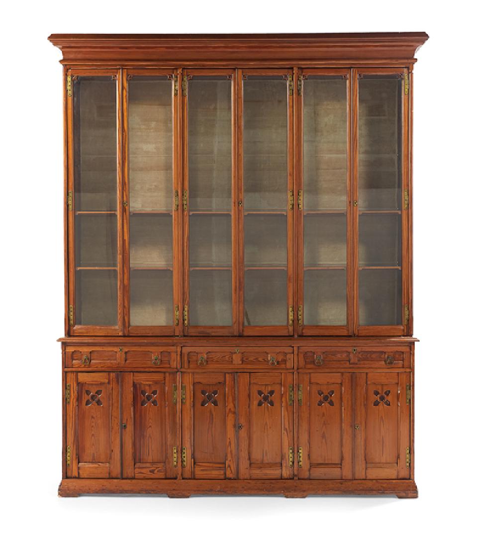Large English Gothic Revival Pine Bookcase (1 of 2)