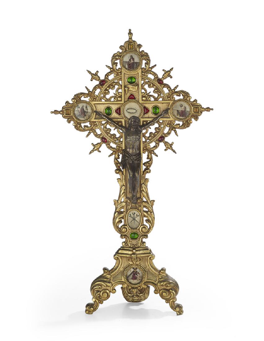Gilt- and Patinated Bronze Altar Crucifix (1 of 1)