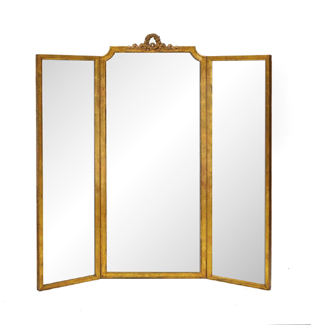 French Giltwood Tri-Fold Dressing Mirror (1 of 1)