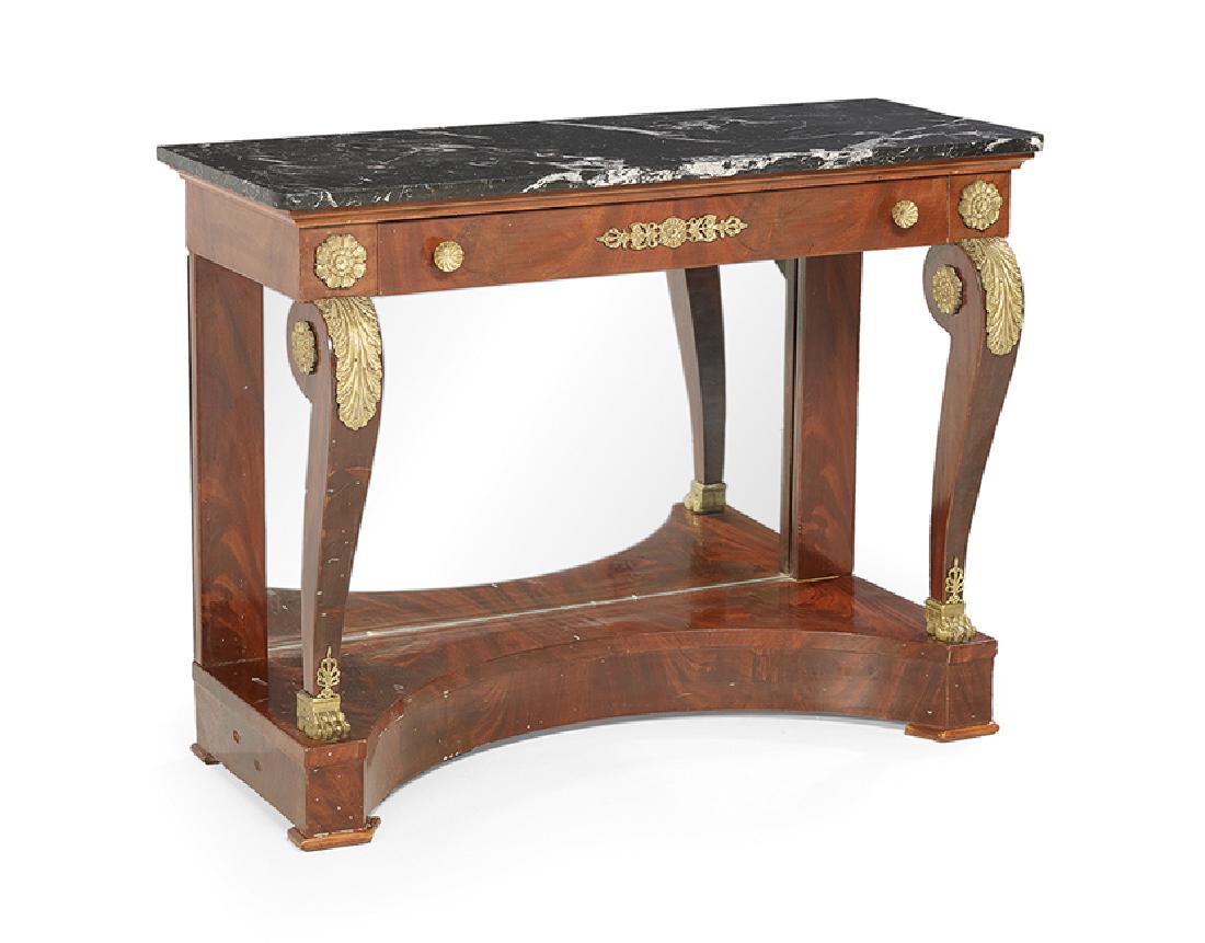 Empire-Style Mahogany and Marble-Top Pier Table (1 of 2)