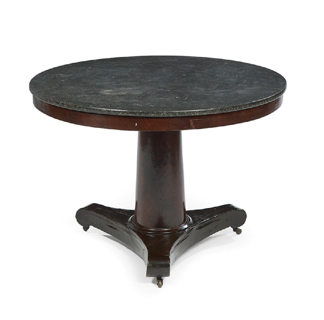 Charles X Mahogany and Slate-Top Center Table (1 of 1)