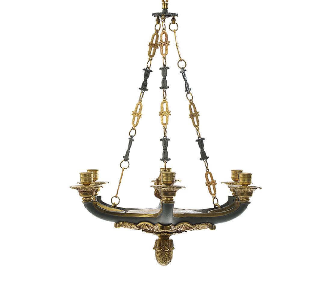 French Empire-Style Bronze Chandelier (1 of 1)