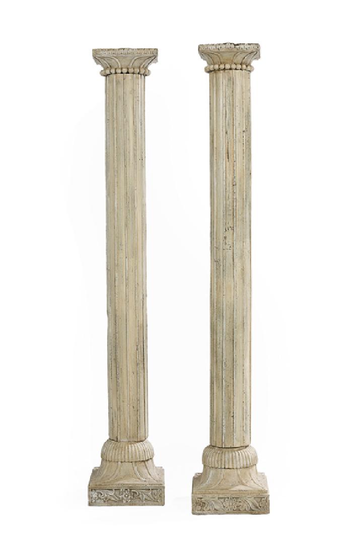 Pair of Unusual Molded Composition Columns (1 of 1)