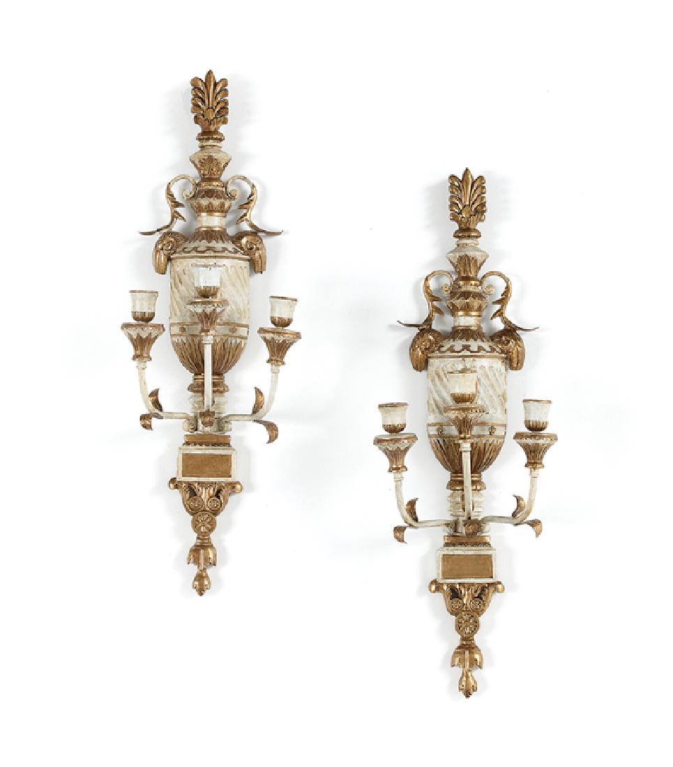 Pair of Parcel-Gilt Wood and Metal Sconces (1 of 1)