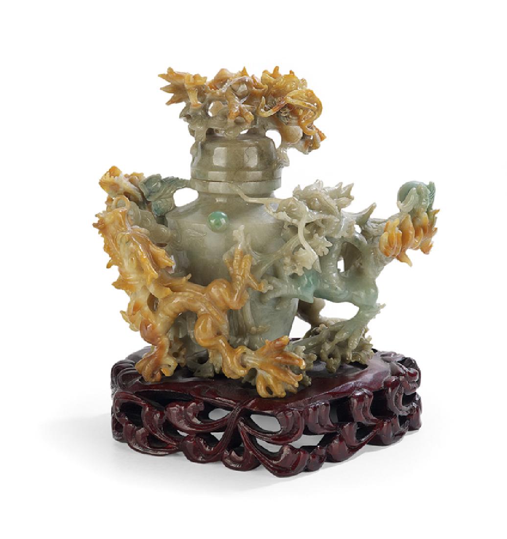 Chinese Jade Covered Jar on Stand (1 of 1)