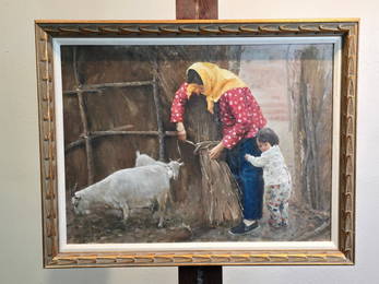 Jin Xiao Jiao Framed Oil on Canvas