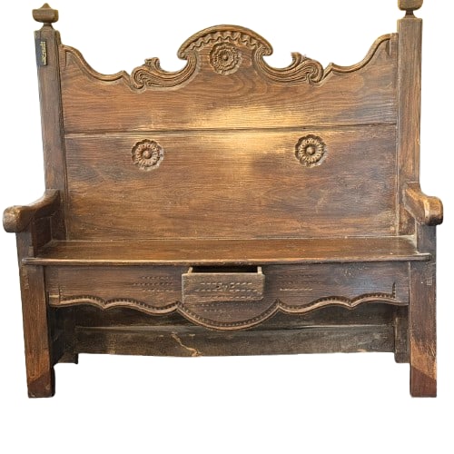 Mid-Late 19th Century English Oak Settle (1 of 6)