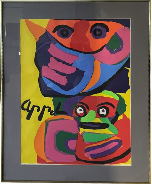 Karel Appel "Composition with Faces" Lithograph Framed (1 of 2)