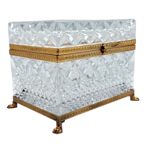 Antique French Cut Crystal and Bronze Box (1 of 8)