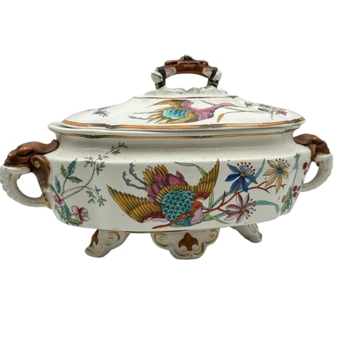 Royal Worcester Elephant and Bird of Paradise Tureen, 19th C (1 of 11)