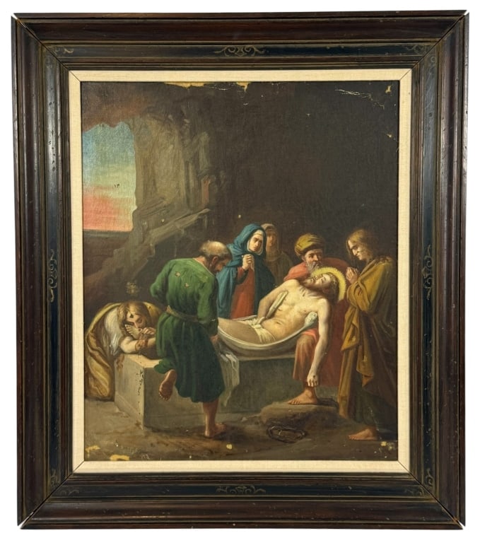 THE ENTOMBMENT OF CHRIST OIL PAINTING ON CANVAS (1 of 8)