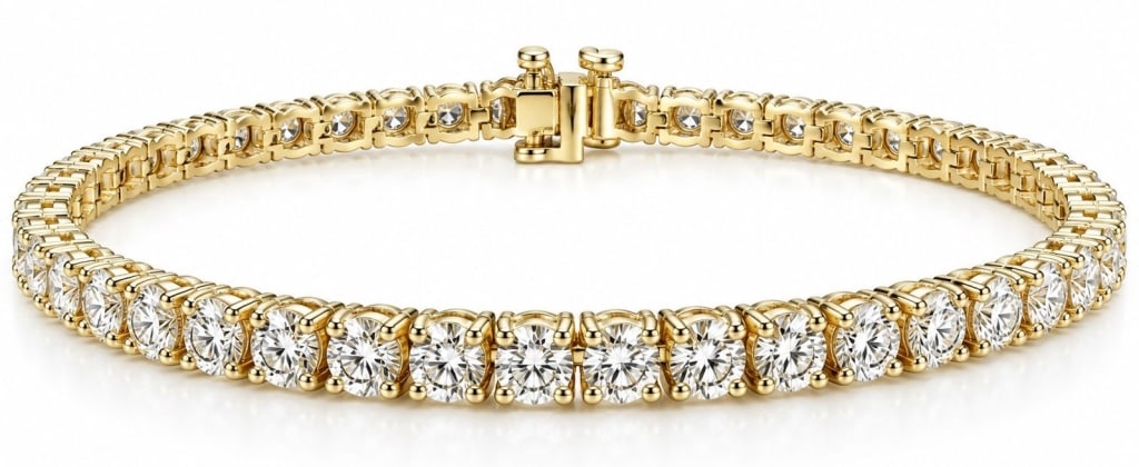 14K GOLD 5.65CTW NATURAL DIAMOND BRACELET 10.4G (1 of 6)