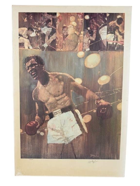 SUGAR RAY ROBINSON LITHOGRAPH SIGNED BERNICE FUCHS (1 of 4)