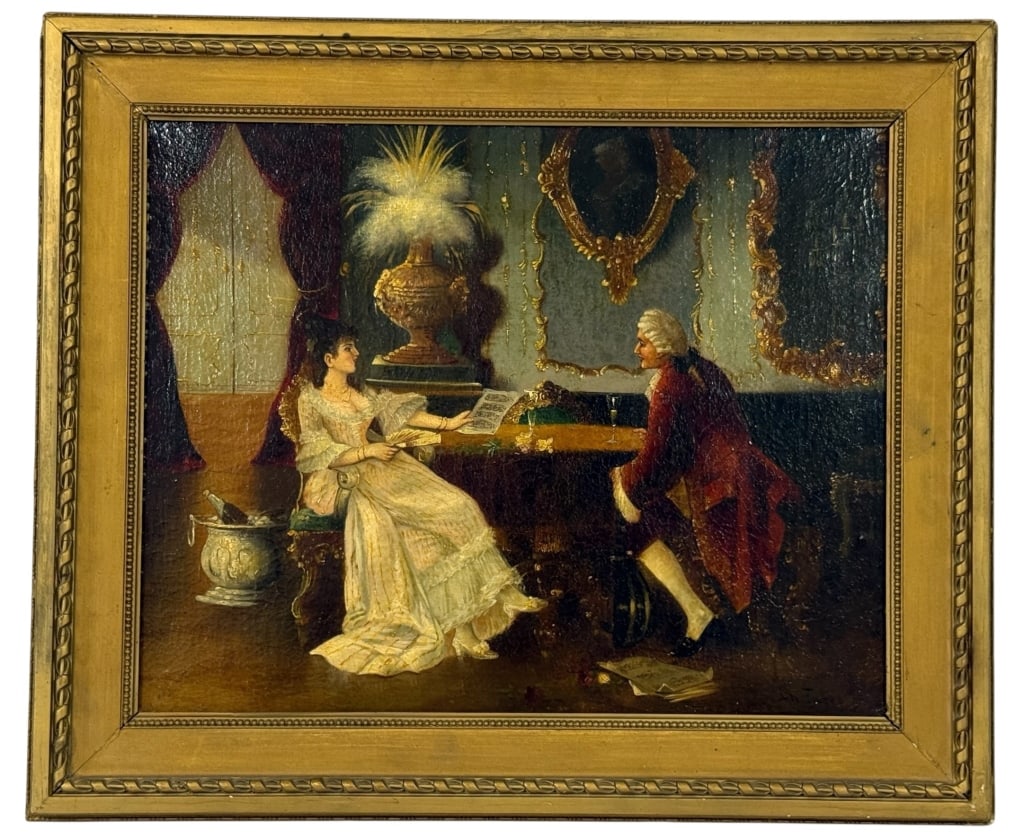 LATE 19TH C. CONTINENTAL OIL PAINTING SIGNED FABRE (1 of 10)