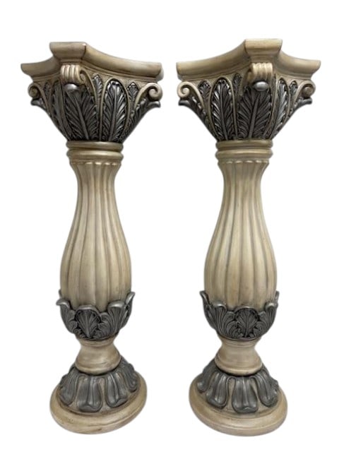 PAIR OF NEOCLASSICAL STYLE COMPOSITE PEDESTALS (1 of 3)