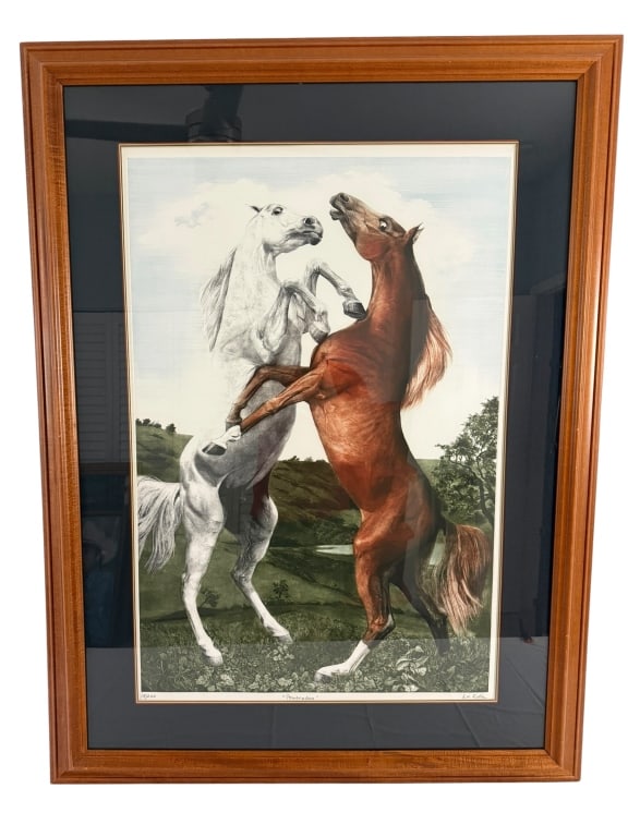 MORNING PAINTING OF HORSES SIGNED G.H. ROTHE (1 of 3)