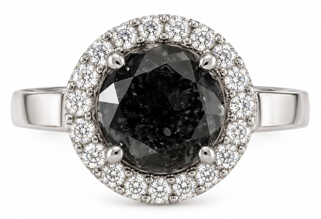 14K GOLD 1.83 CTW BLACK & WHITE DIAMOND RING 4.4G (1 of 2)