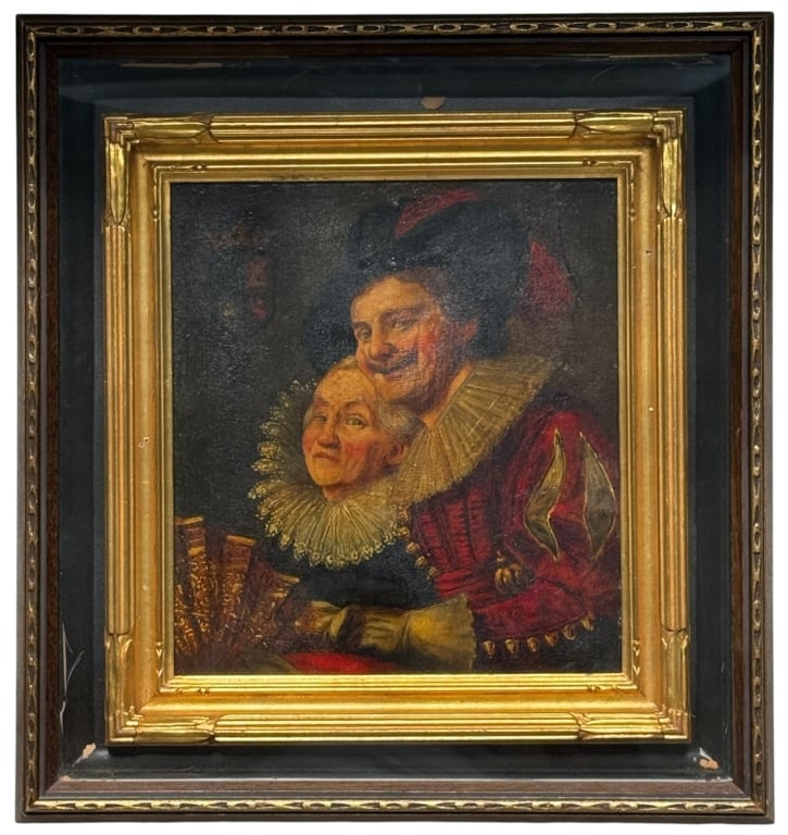 SMILING CAVALIER COUPLE PAINTING AFTER FRANS HALS (1 of 8)