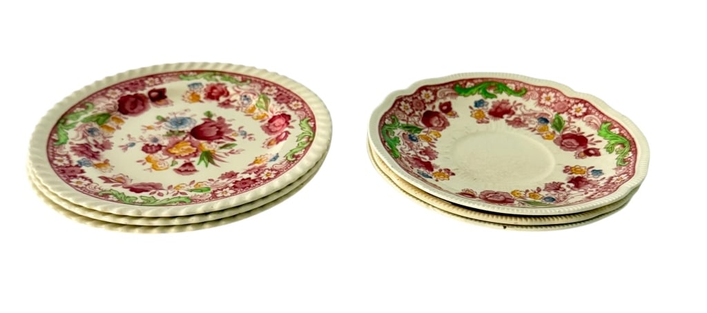 6 JOHNSON BROS. ENGLAND DORCHESTER FLORAL PLATES (1 of 4)