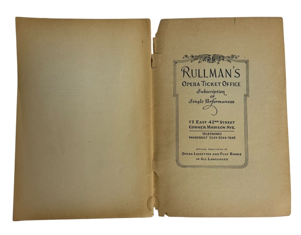 1925 METROPOLITAN OPERA HOUSE LIBRETTO - 3