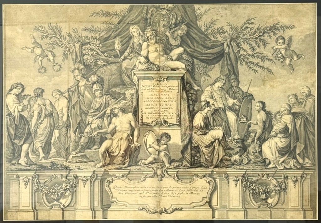 SCELTA DI XXIV VEDUTE ENGRAVING AFTER G. ZOCCHI: Italian engraving on laid paper by Giuseppe Zocchi's celebrated publication Scelta di XXIV Vedute delle principali Contrade, Piazze, Chiese, e Palazzi della Citta di Firenze ("Selection of