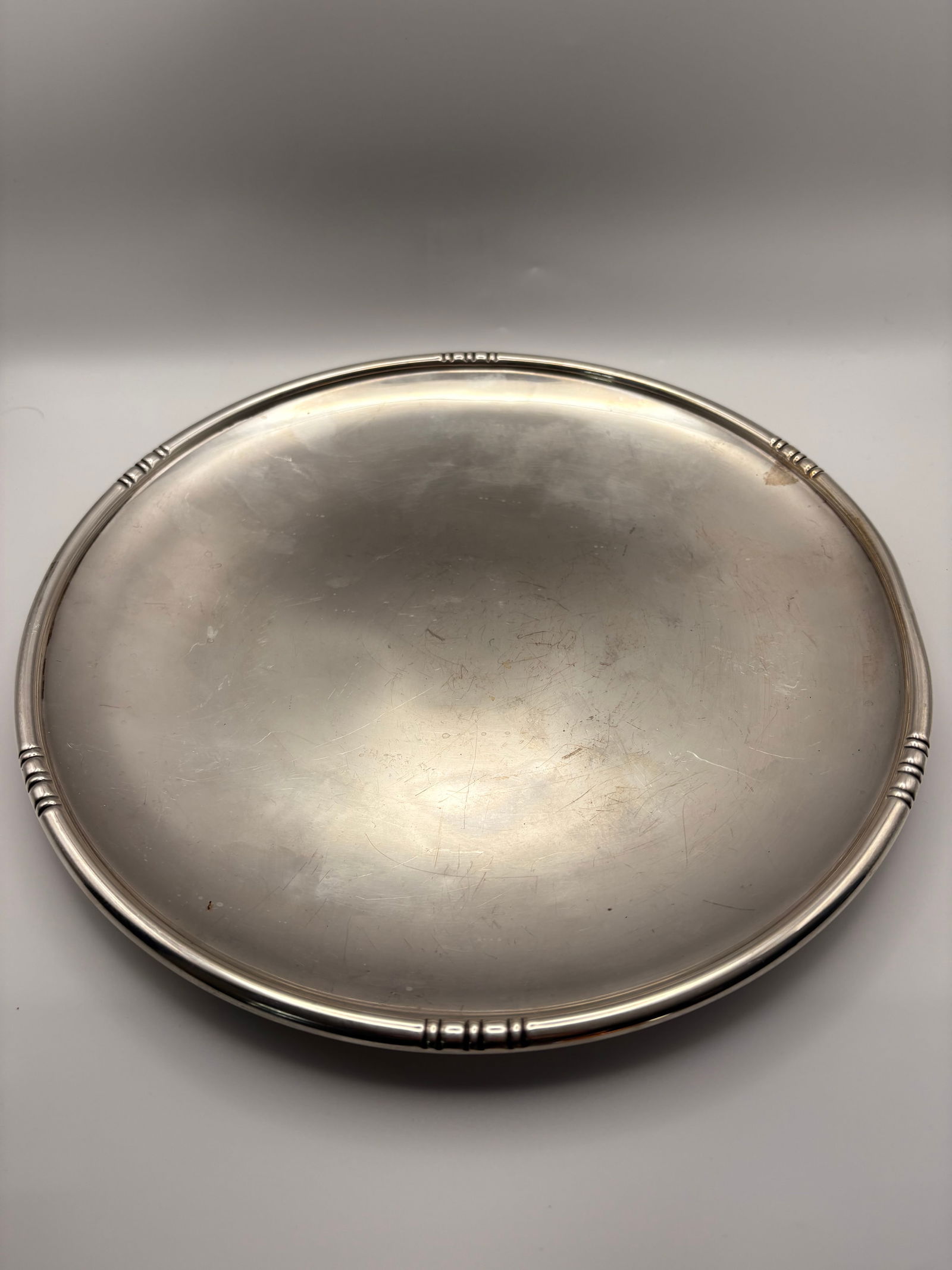 Large Modern Round Sterling Platter (1 of 3)