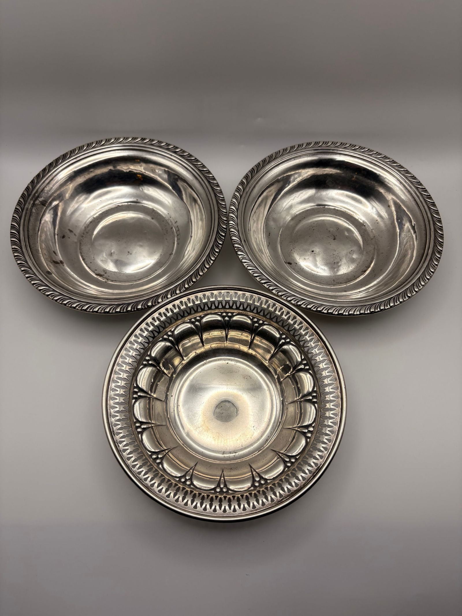 3 Small Sterling Silver Bowls including "Gorham" (1 of 7)
