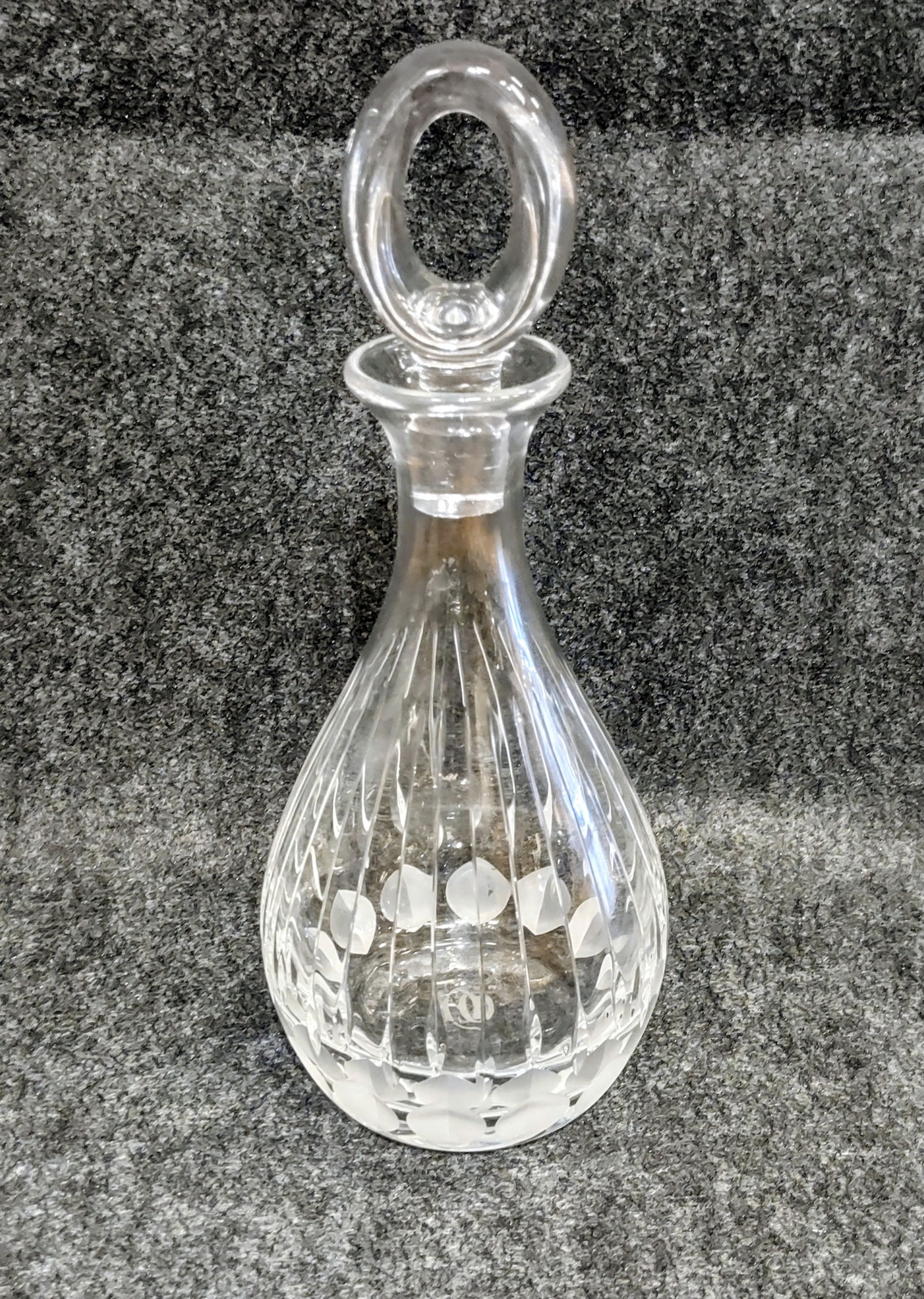 12" Wine decanter by "Cartier": French Vintage Cartier Wine Carafe / decanter with cut glass decoration with stopper 12" with the stopperProvenance: Rye,NY
