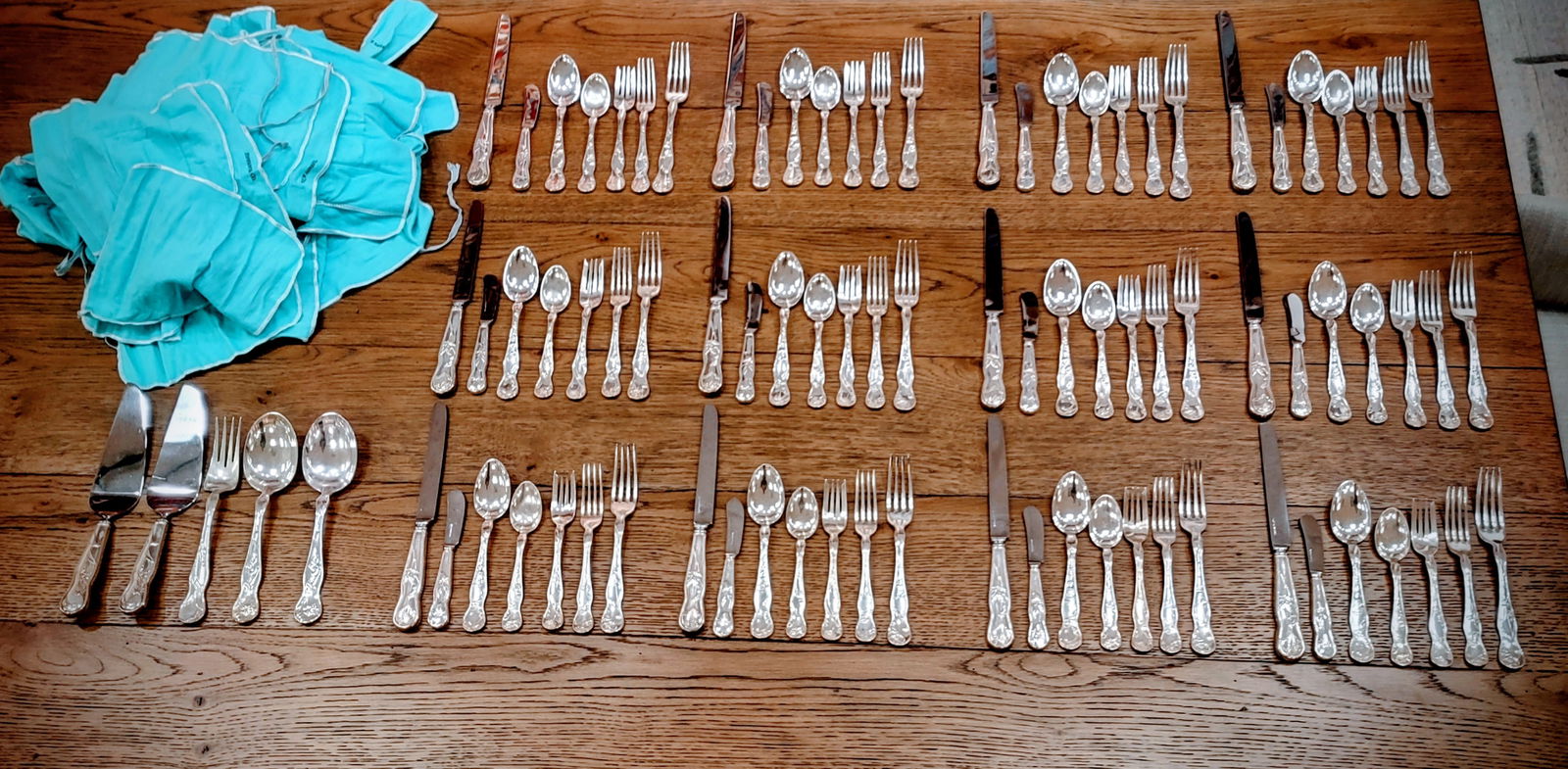 12 Sterling Silver Place Setting by "Tiffany" (1 of 6)