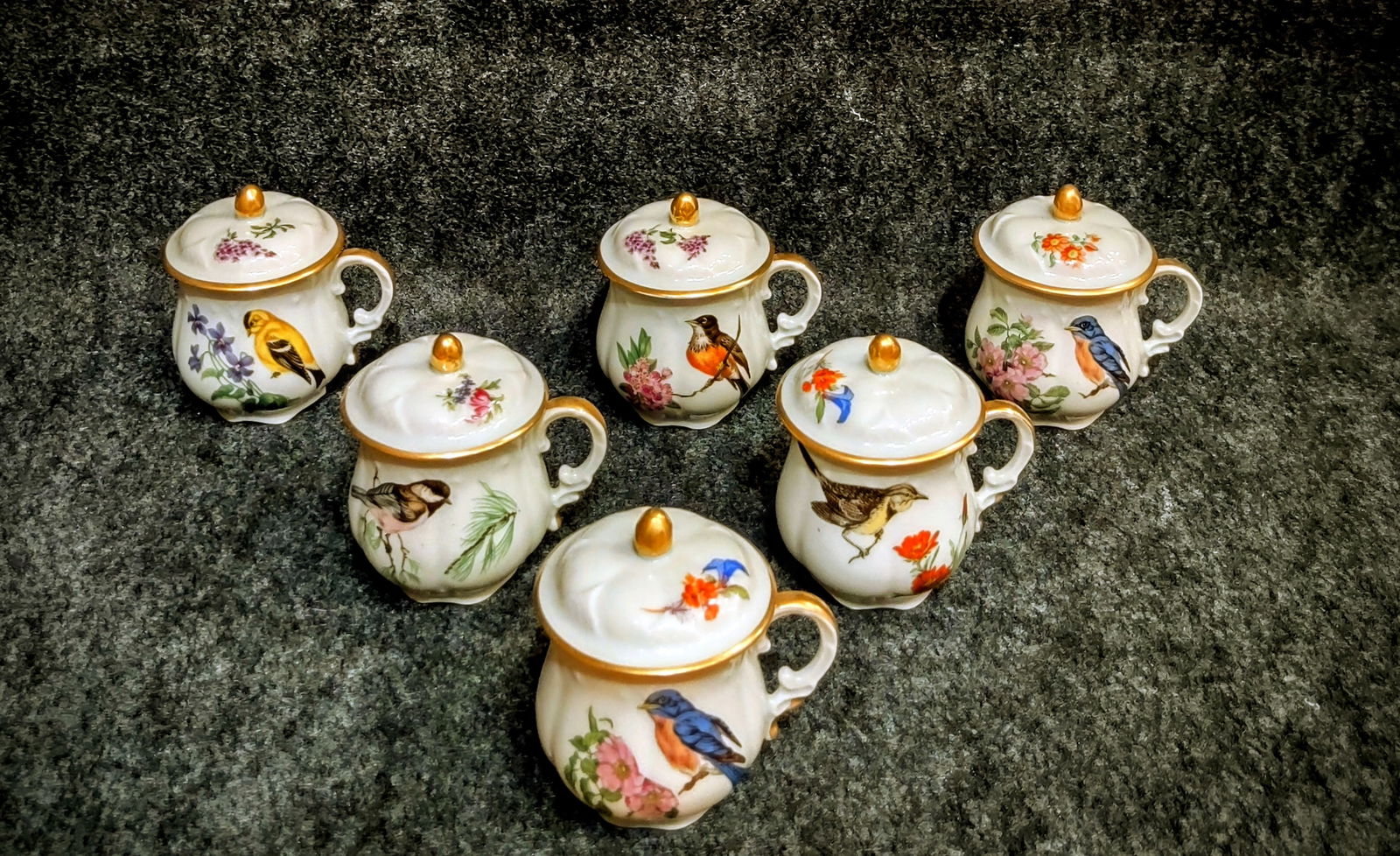 6 Pot de Creme set by "Limoges" (1 of 5)