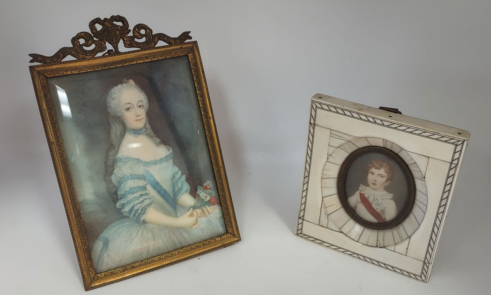2 Miniature Portrait on porcelain Framed (1 of 5)
