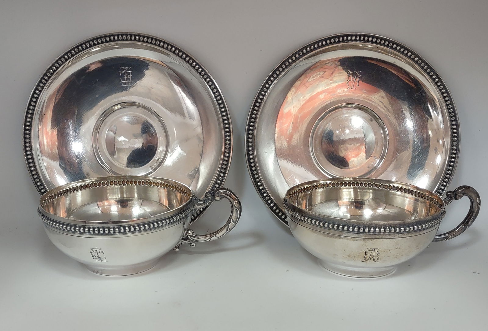 Sterling Silver Teacup sets "Russian" (1 of 3)