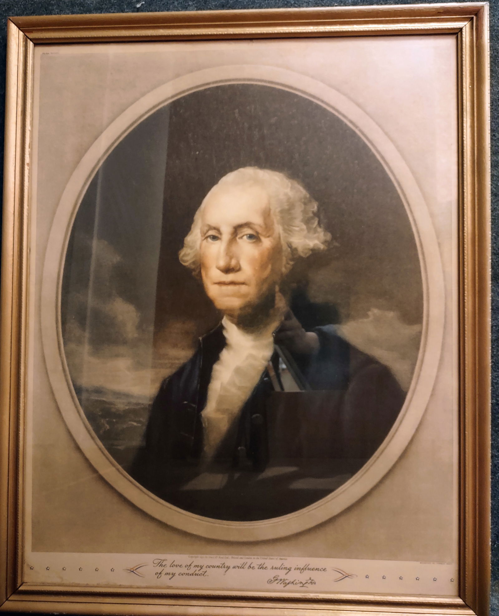 1931 George Washington Mezzotint Print by "Norman Hirst " (1 of 4)
